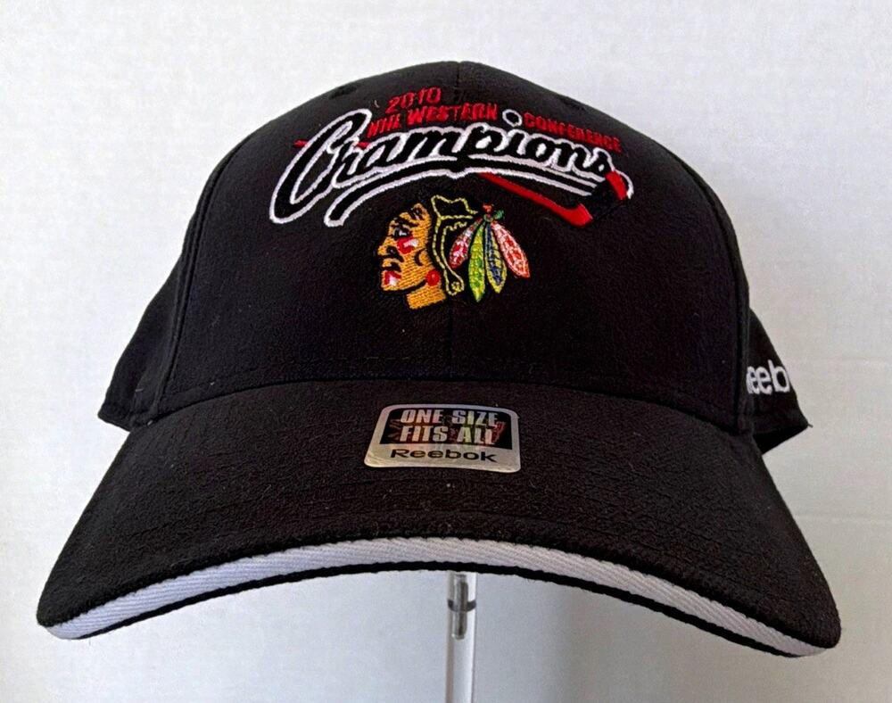 Reebok Chicago Blackhawks 2010 Western Conference Champs NHL Black Cap One Size